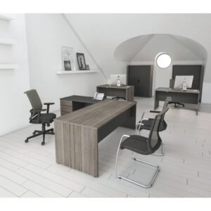 L Shape White Manager Desk