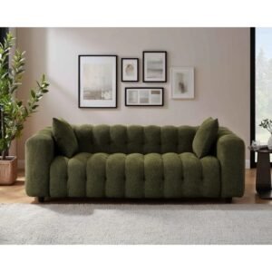 Off White Sculpted Two Seater Sofa