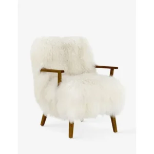 Luxury Style White Fur Accent Arm Chair
